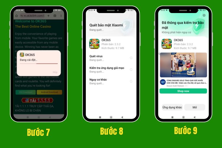 Hoàn tất quy trình tải app OK365 trên Android
